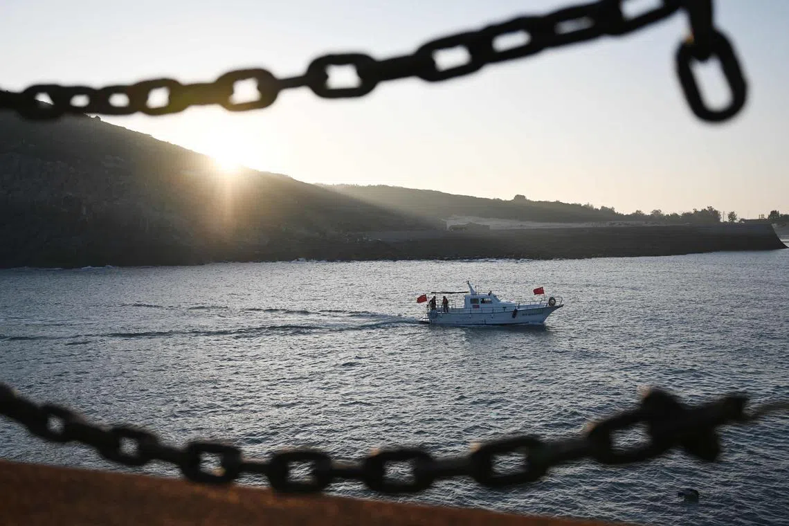 A view of the Taiwan Straits from Pingtan Island, in China's southeast Fujian province, the closest point in China to Taiwan’s main island.