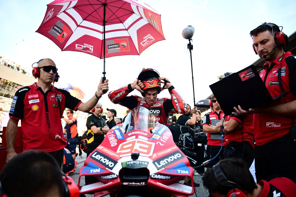 MotoGP - Austrian Grand Prix - Red Bull Ring, Spielberg, Austria - September 20, 2026 Ducati Lenovo Team's Marc Marquez before the start of the MotoGP race REUTERS/Christian Bruna