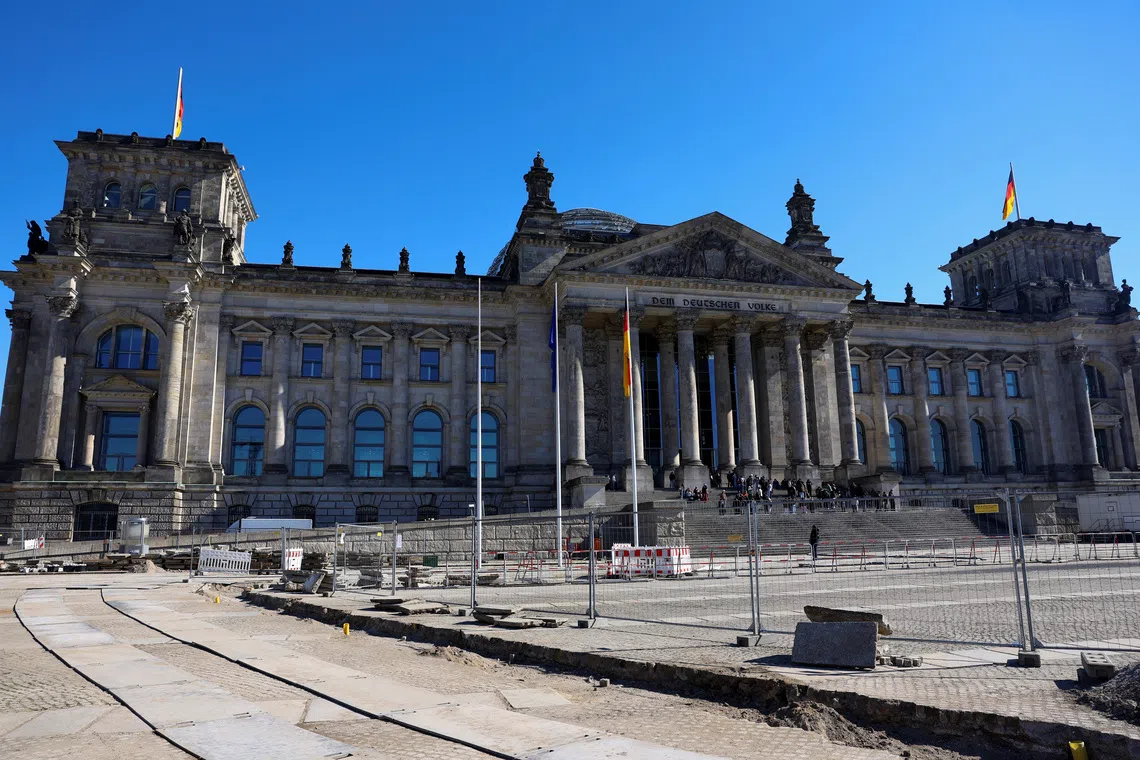 A view shows the Reichstag building, the seat of the German parliament, the Bundestag, in Berlin, Germany, March 19, 2025. REUTERS/Fabrizio Bensch