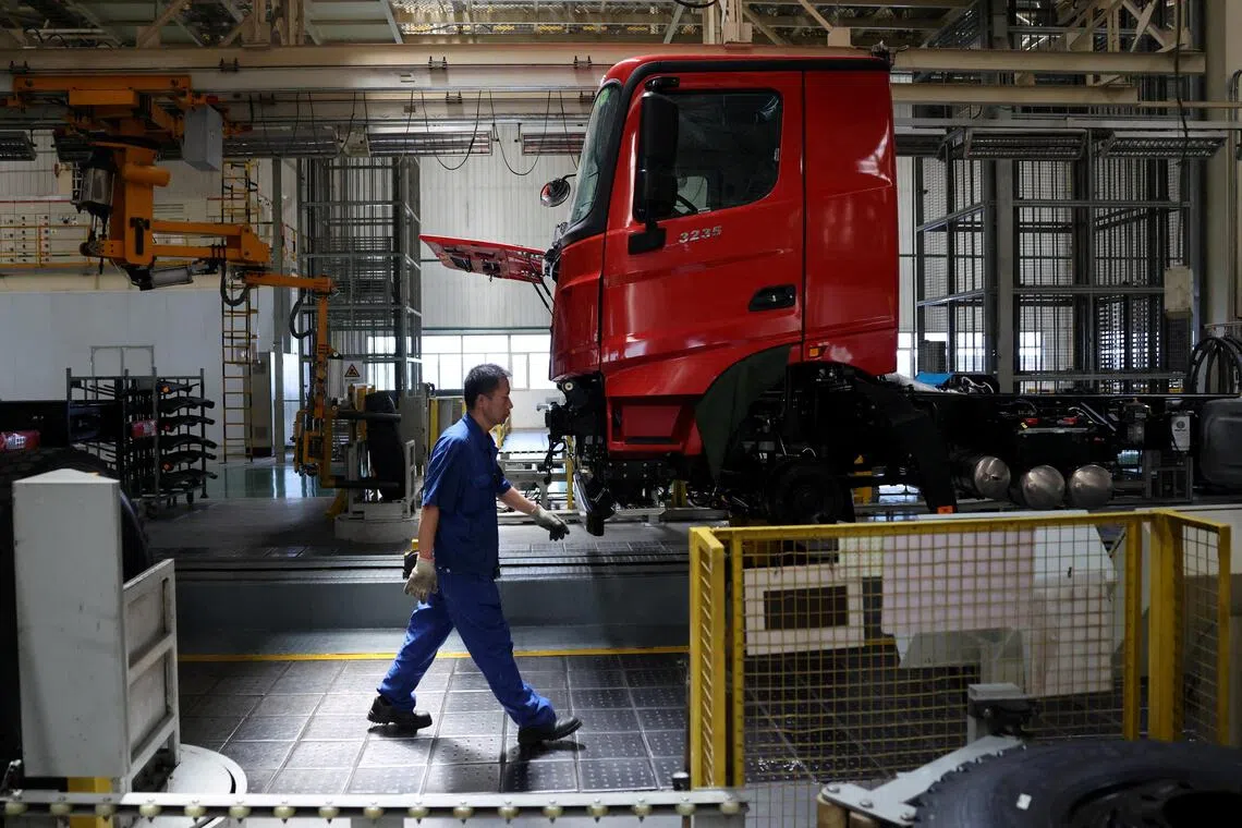 The official manufacturing purchasing managers’ index was 49.2 in July, down from 50.3 in June.