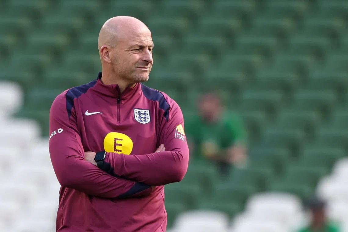 Soccer Football - Nations League - League B - Group 2 - Republic of Ireland v England - Aviva Stadium, Dublin, Ireland - September 7, 2024  England interim manager Lee Carsley during the warm up before the match REUTERS/Damien Eagers