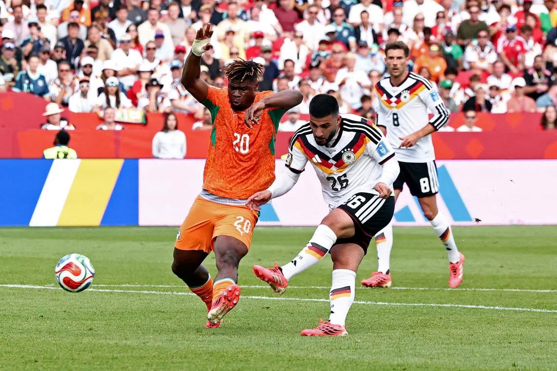 Soccer Football - FIFA World Cup 2026 - Group E - Germany v Ivory Coast - Toronto Stadium, Toronto, Canada - June 20, 2026 Germany's Deniz Undav scores their second goal REUTERS/Thomas Mukoya