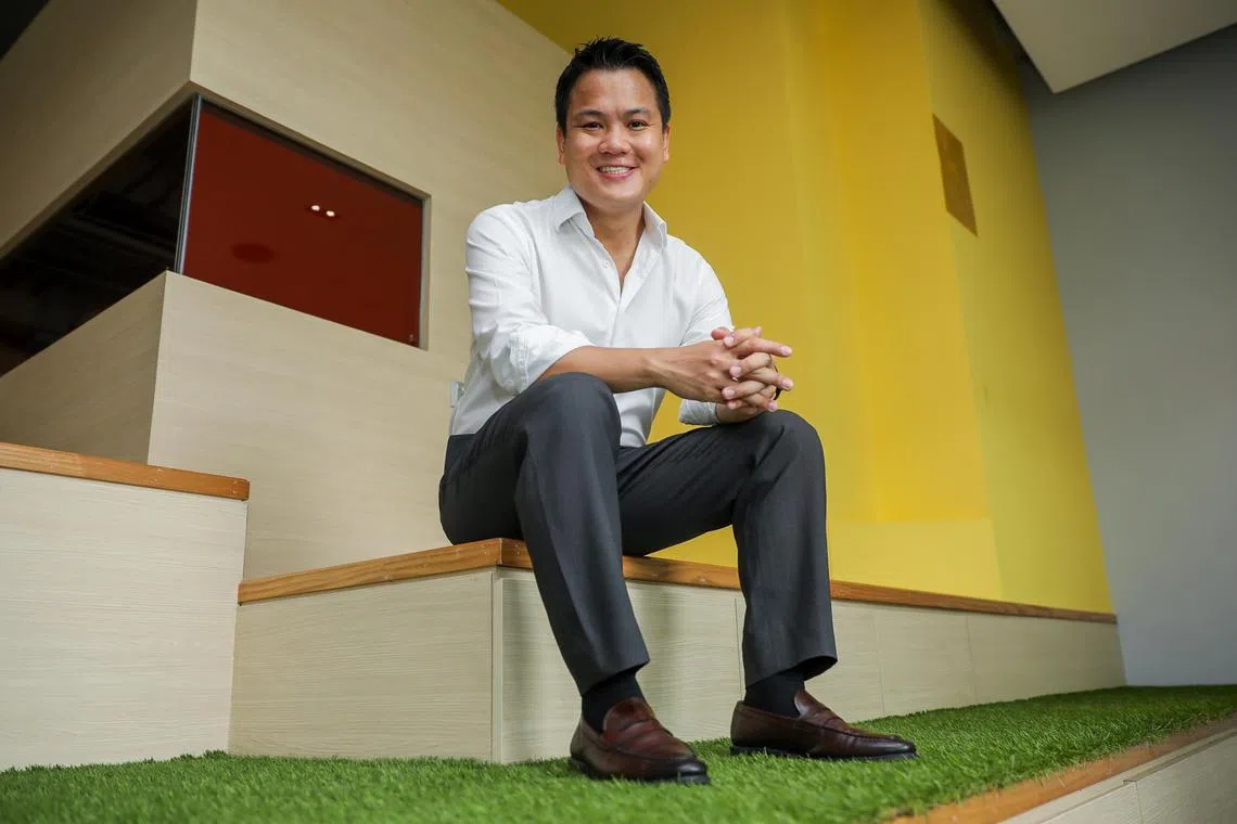 Mr Alvin Lim was a troublemaker in primary school and was transferred to the normal stream in Sec 3 after he scored badly, but he became valedictorian of Ngee Ann Polytechnic's business school in 2017.  ST PHOTO: LUTHER LAU