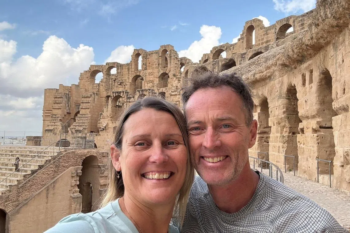 Craig and Lindsay Foreman, a British couple who have been sentenced by Iran to 10 years in prison on charges of espionage, according to their family, pose for a selfie in an unknown location in this undated handout photograph taken in 2024 and obtained by Reuters on February 19, 2026. Free Lindsay and Craig Campaign/Handout via REUTERS