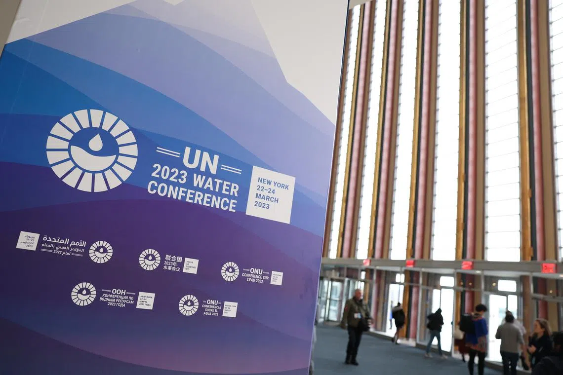 People attend the 2023 United Nations Water Conference at the United Nations in New York City, on March 24, 2023.
