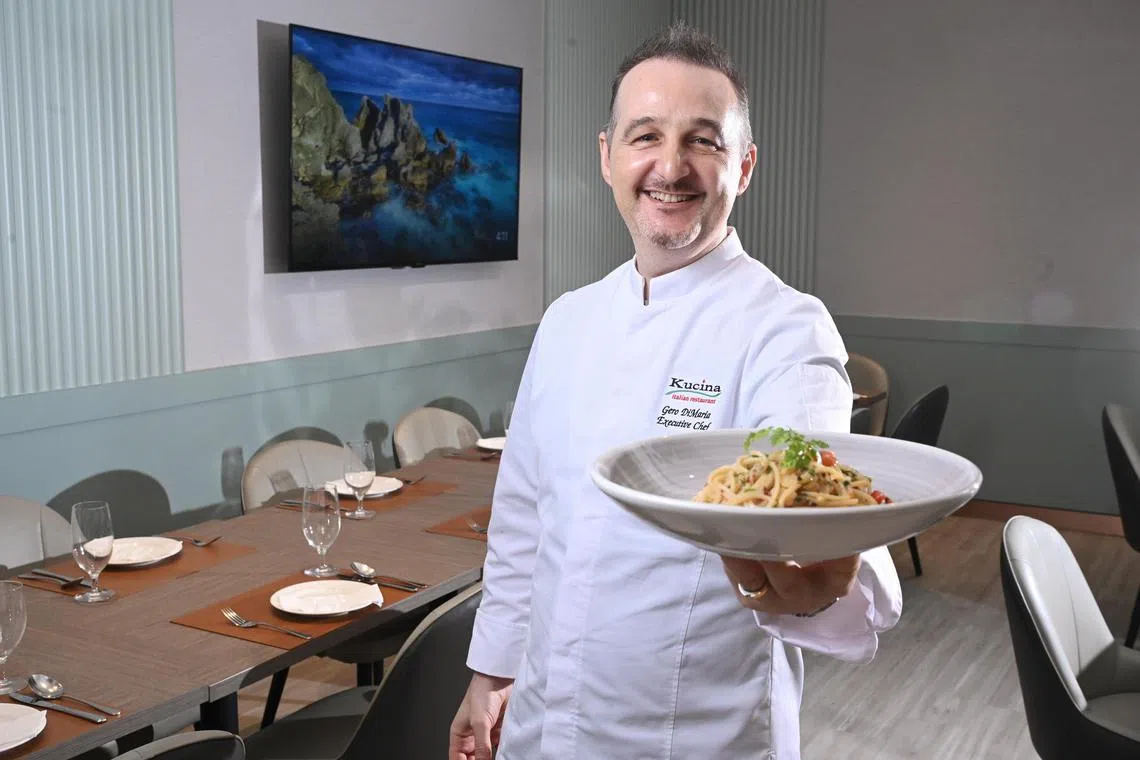 Chef Gero DiMaria at his restaurant, Kucina Italian Restaurant.