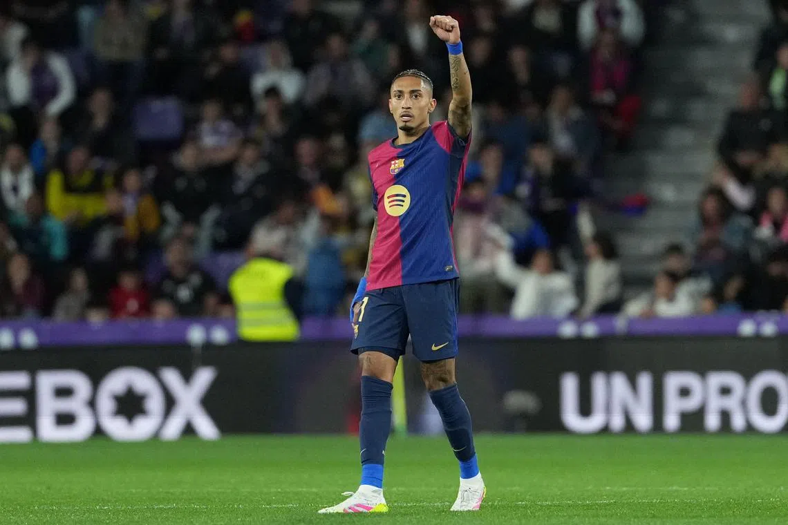 Barcelona's Brazilian forward Raphinha has 31 goals and 25 assists in 52 games across all competitions.