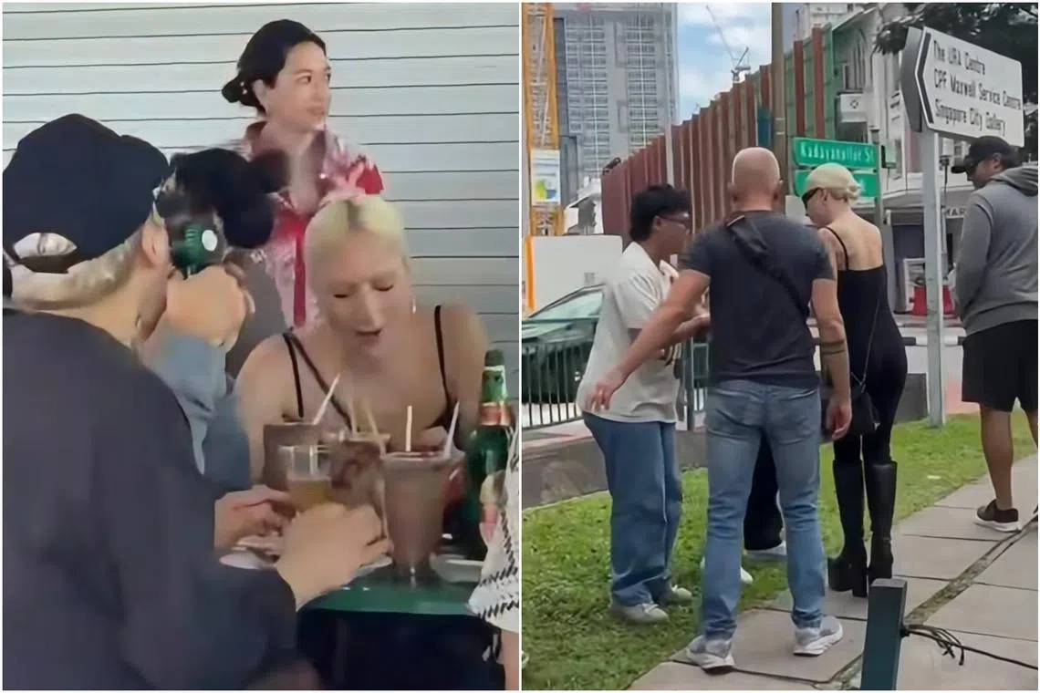 Lady Gaga was spotted having lunch at Maxwell Food Centre in Chinatown.