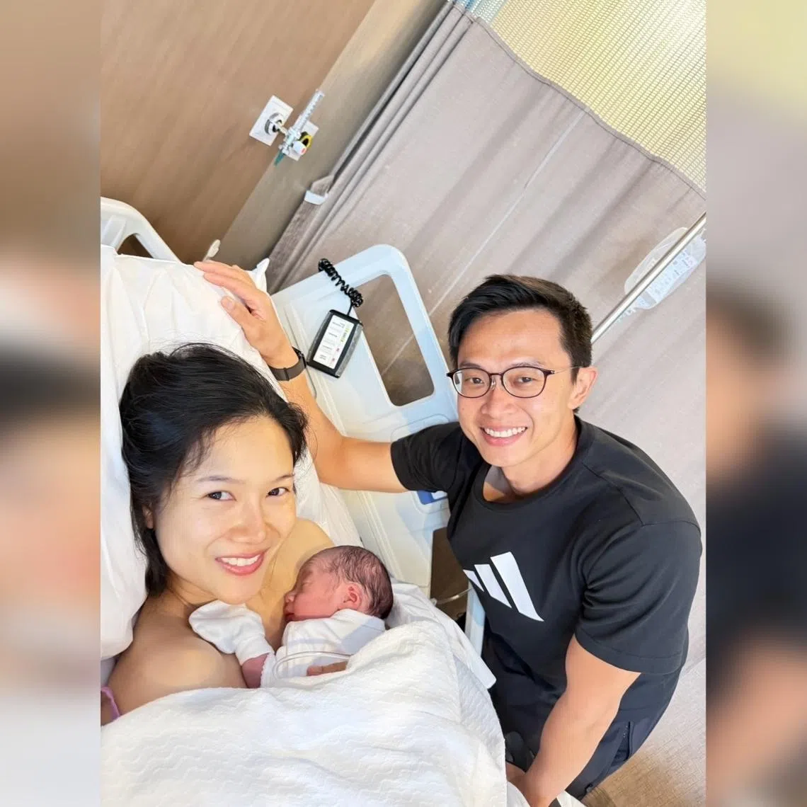 Gavin Lee and his wife with their son Jude Kawin Lee, who was born on May 30.
