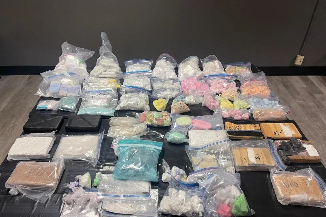 A December 2022 photo shows fentanyl seized in April by police in California.