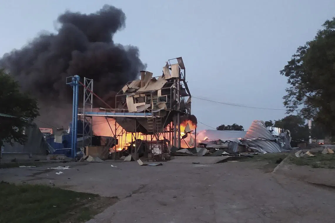 Russia's attacks appeared less intense than on the previous three nights after quitting a grain deal on Monday.