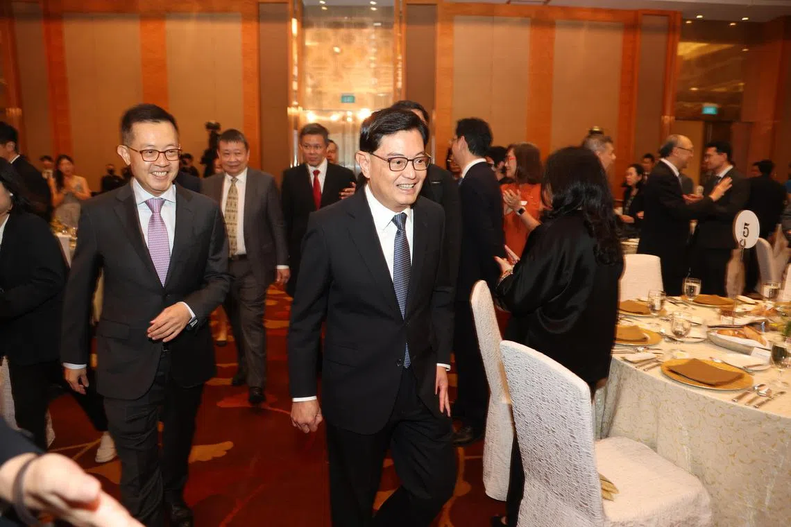 CMG20250415-KwongKC02 /邝启聪/胡洁梅 /Administrative Service Dinner 2025/MBS/ DPM Heng Swee Keat and Mr Leo Yip