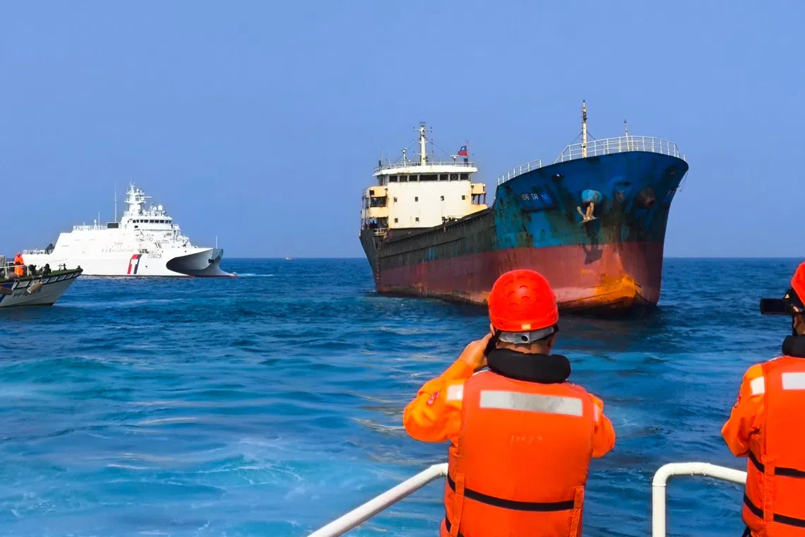 Taiwan detained a Chinese-crewed cargo ship on Feb 25, 2025 after a subsea telecoms cable was severed off the island.