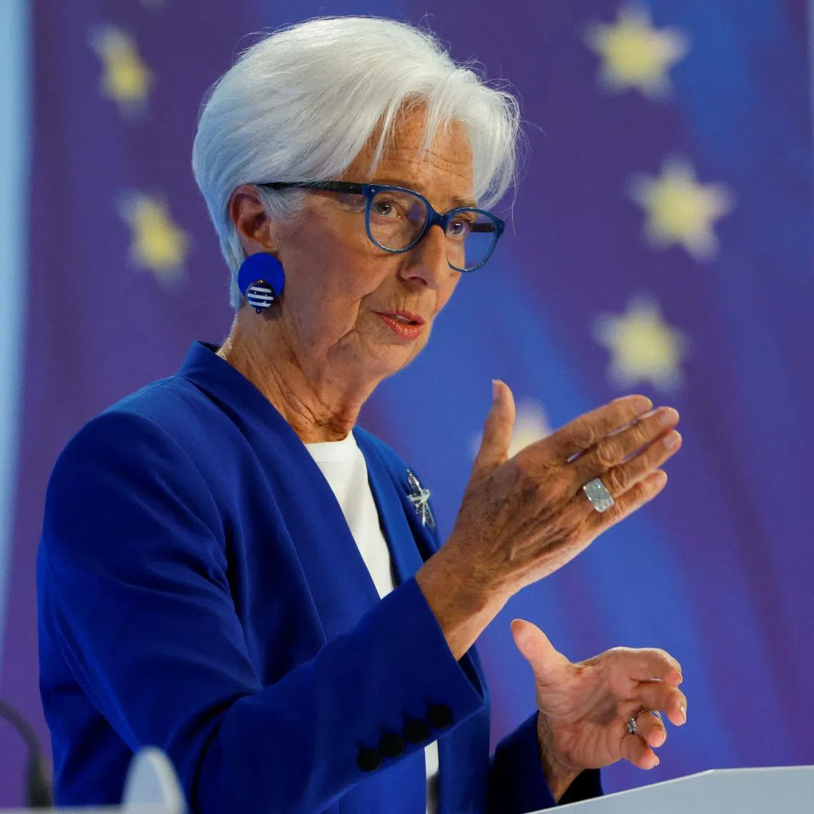 European Central Bank (ECB) President Christine Lagarde speaks to reporters following the Governing Council's meeting, in Frankfurt, Germany June 11, 2026. REUTERS/Heiko Becker