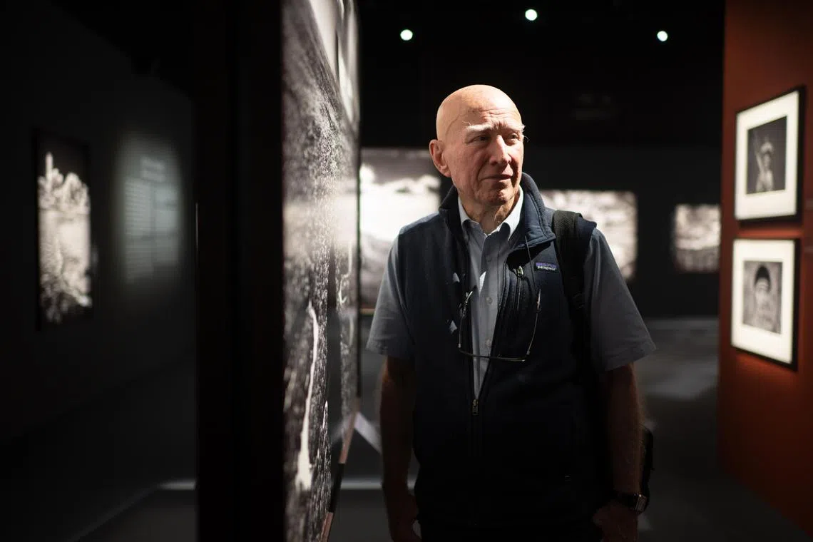 Sebastiao Salgado pictured at the Amazonia exhibition on Nov 19, 2024.