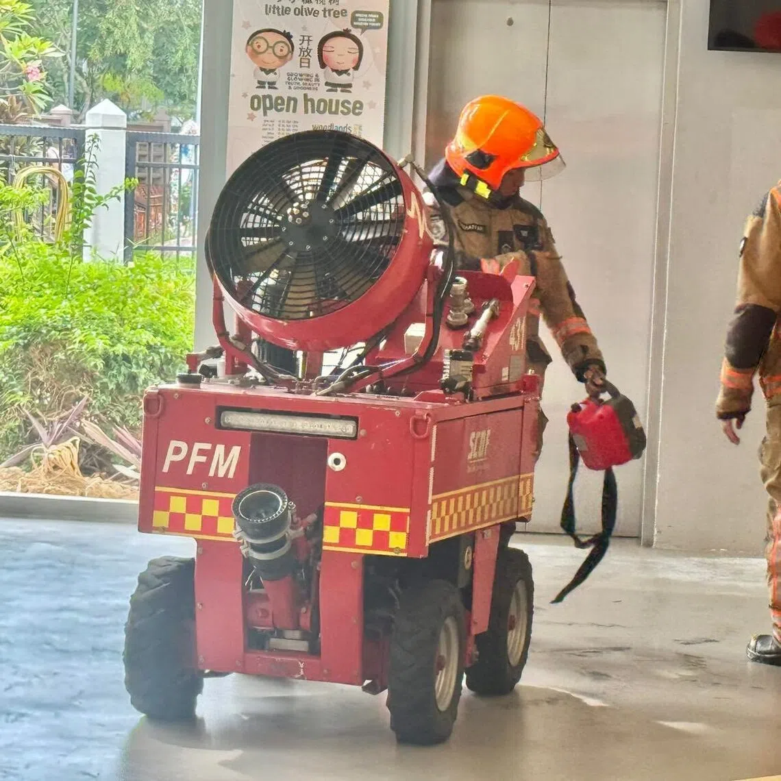 The Singapore Civil Defence Force was alerted to the fire at Woodlands Evangelical Free Church at about 3.45am.