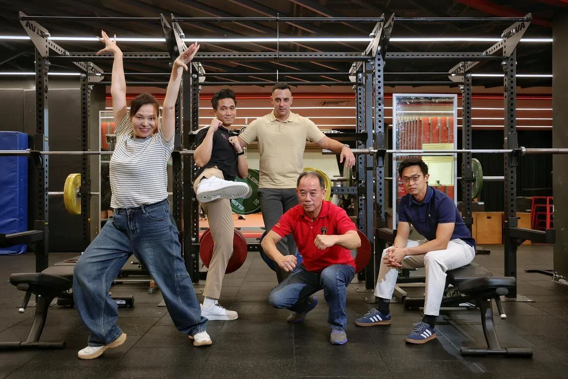 (From left) Zhang Zhen (gymnastics), Joel Lye (kickboxing), Lazar Rasic (basketball), Ng Boon Hock (wushu) and Gavin Lee (football) are among the eight nominees for the Coach of the Year award at this year's Singapore Sports Awards.