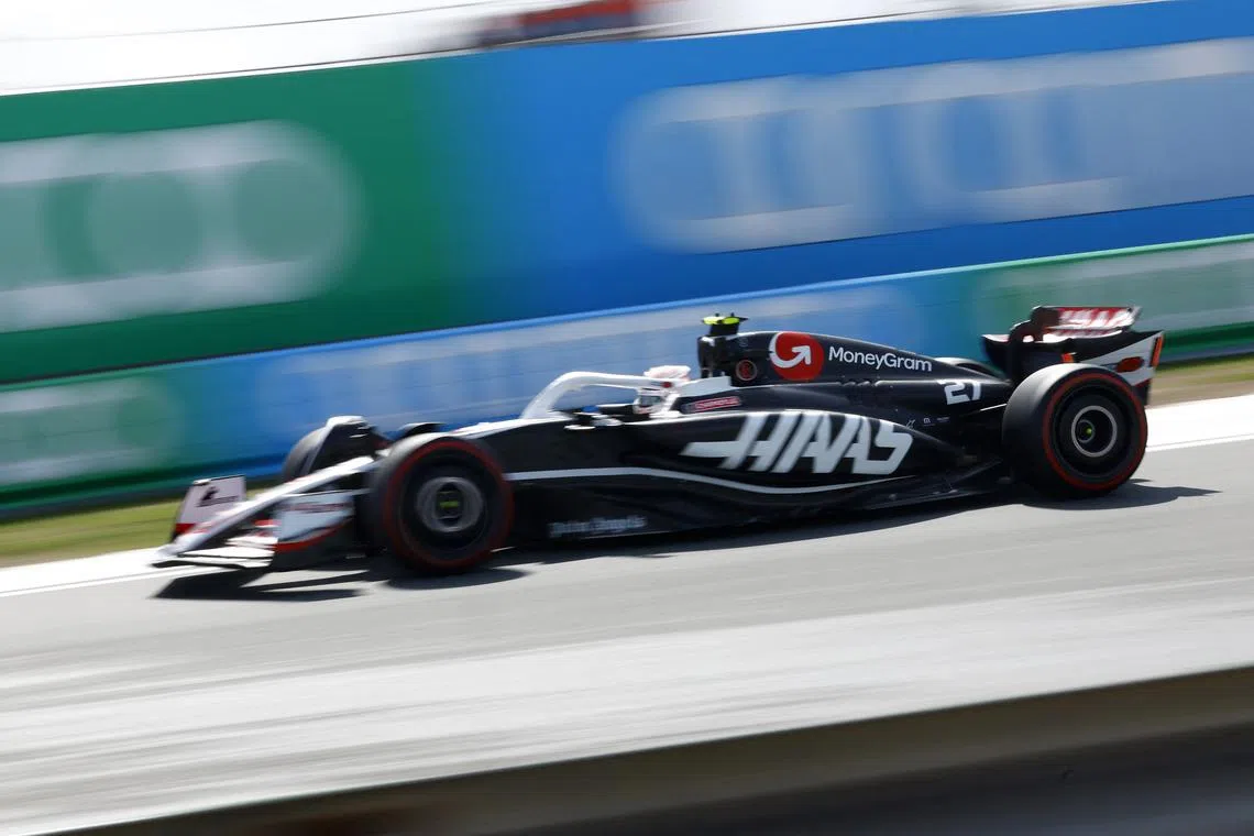 Formula One F1 - Dutch Grand Prix - Circuit Zandvoort, Zandvoort, Netherlands - August 23, 2024 Haas' Nico Hulkenberg during practice REUTERS/Piroschka Van De Wouw