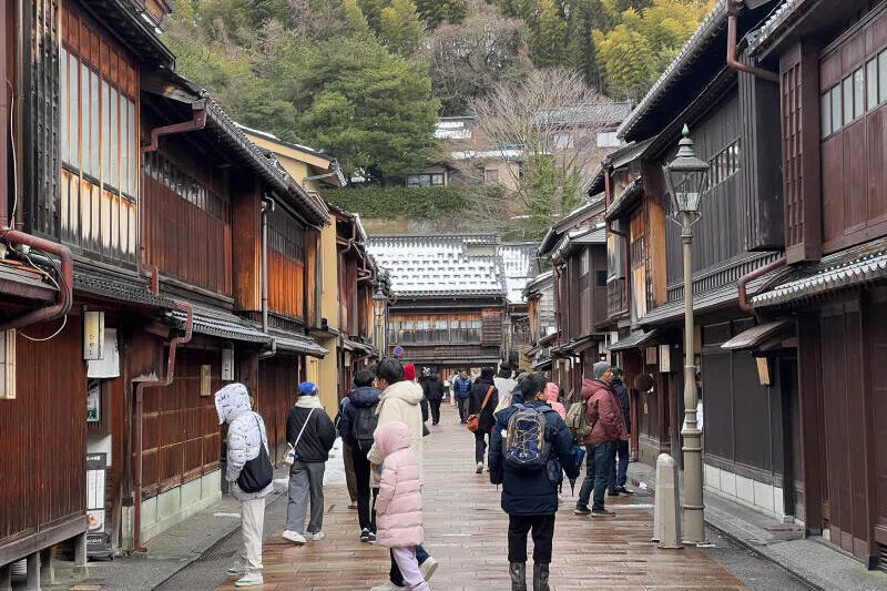 Kanazawa's geisha district is more intimate than Kyoto's, says the writer. 