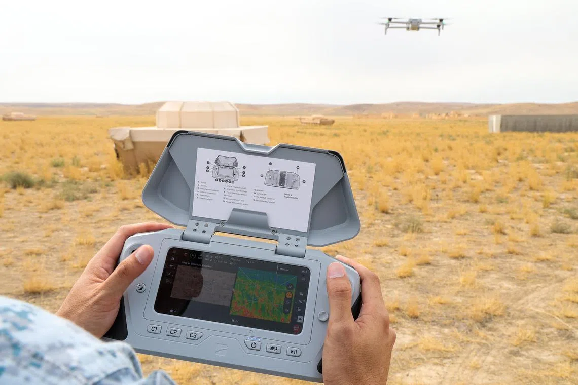 The Skydio X10, one of three new drones deployed by SAF at the ongoing Exercise Forging Sabre.