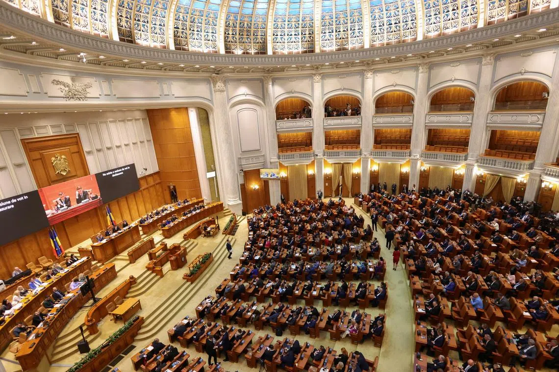 General view of the Parliament's Chamber of Deputies hall, in Bucharest, Romania, May 5, 2026. Inquam Photos/George Calin via REUTERS