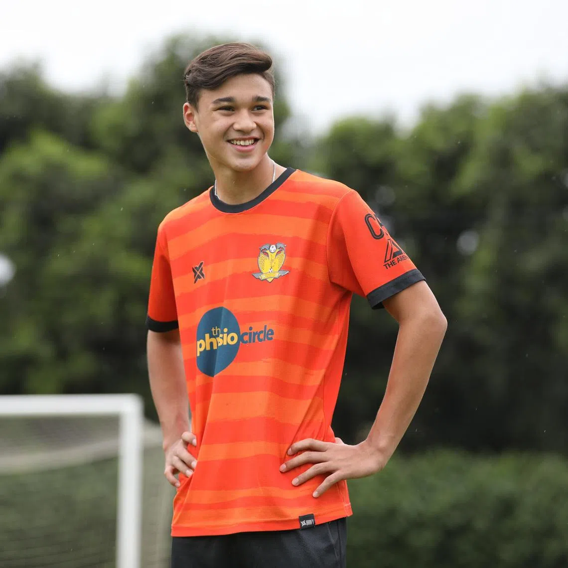 ST20221209_202283950290/Feline Lim/dgiryan12

Professional football player Iryan Fandi, 16, youngest son of Fandi Ahmad and member of Hougang United's U-17 team, photographed on 9 December 2022.