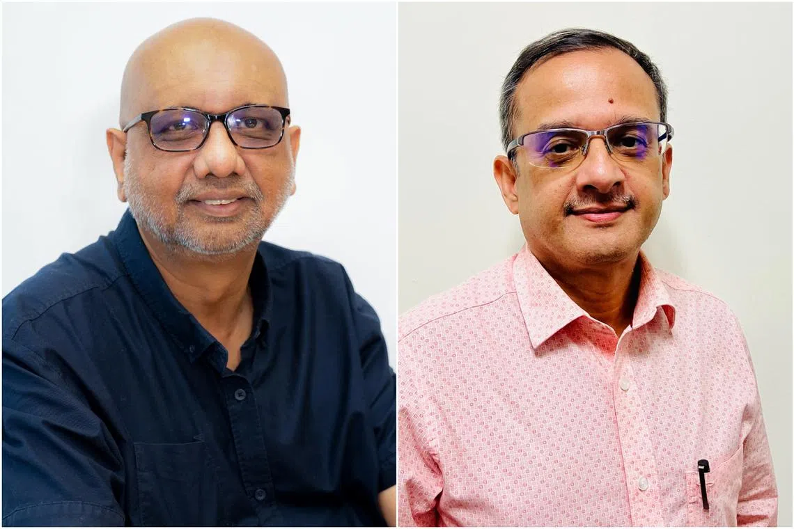Mr T. Raja Segar (right) will take over from Mr Jawharilal Rajendran as editor of Tamil Murasu. 