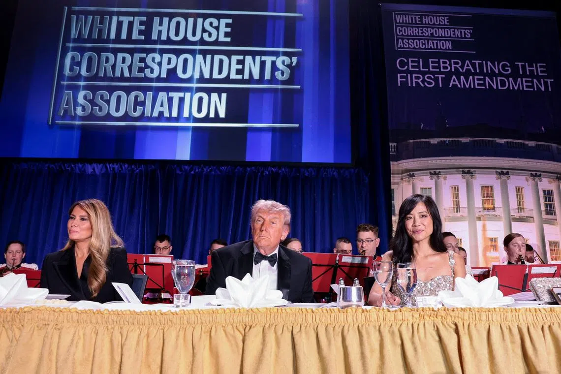 US President Donald Trump and first lady Melania Trump attended the annual White House Correspondents' Association dinner in Washington, D.C.. on April 25.