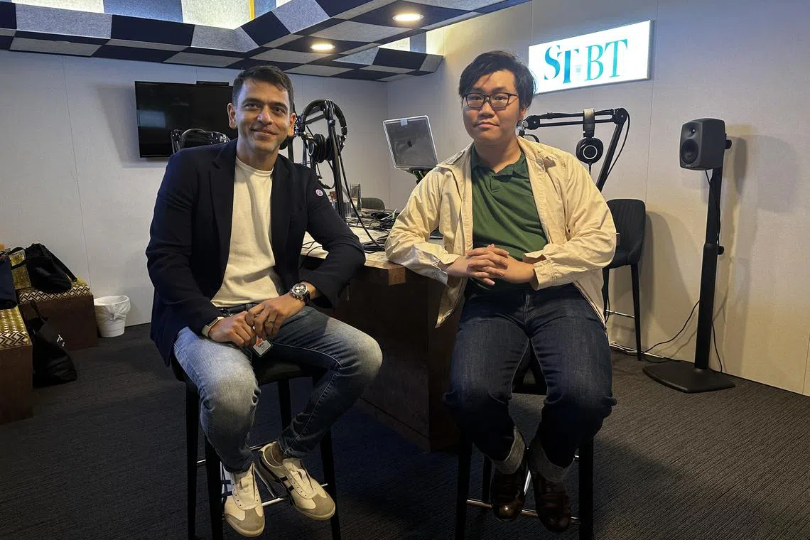 Mr Rahul Chawla, partner and head of talent solutions for South-East Asia at professional services firm Aon and ST's Tay Hong Yi (right) - talk local and regional salary trends for 2024.