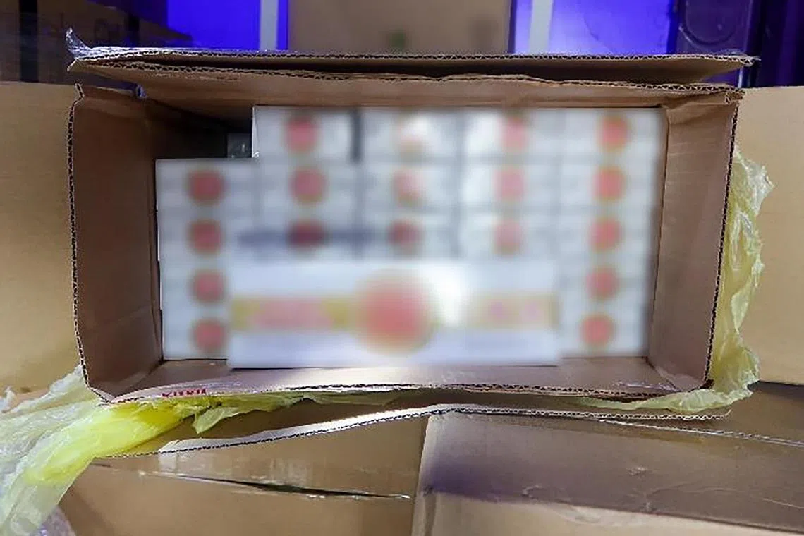 Duty-unpaid cigarettes found in the prime mover.