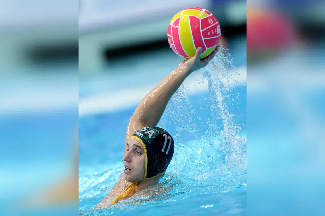 South Africa's Matthew Neser in action against Italy in the group stage of the World Aquatics Championships men's water polo competition.