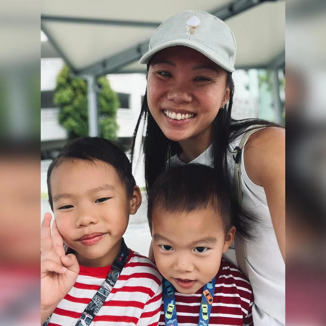 Ms Sarah lee, with her sons Asher Voon (age 6) and Judah Voon (age 3). She participated in a study on sensitive caregiving. 