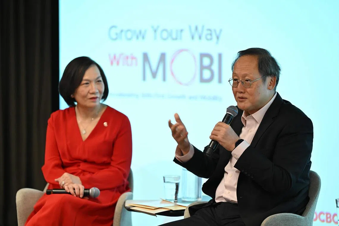scocbc22 - (From left) Ms Helen Wong, OCBC Group CEO at a fireside chat with Dr Tan See Leng, Minister for Manpower at OCBC’s annual learning festival, Grow Your Way.

Credit: OCBC