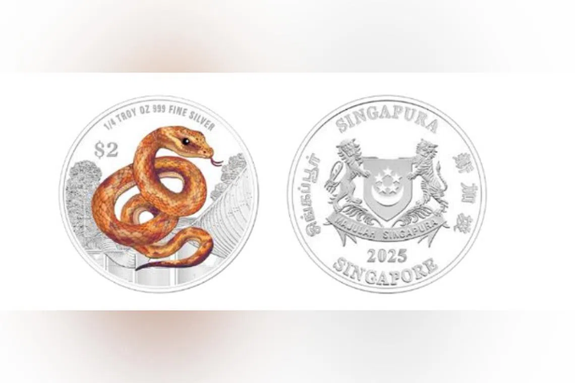 The coins are legal tender, and feature the Snake, the sixth animal in the Chinese zodiac, against the backdrop of Henderson Waves.