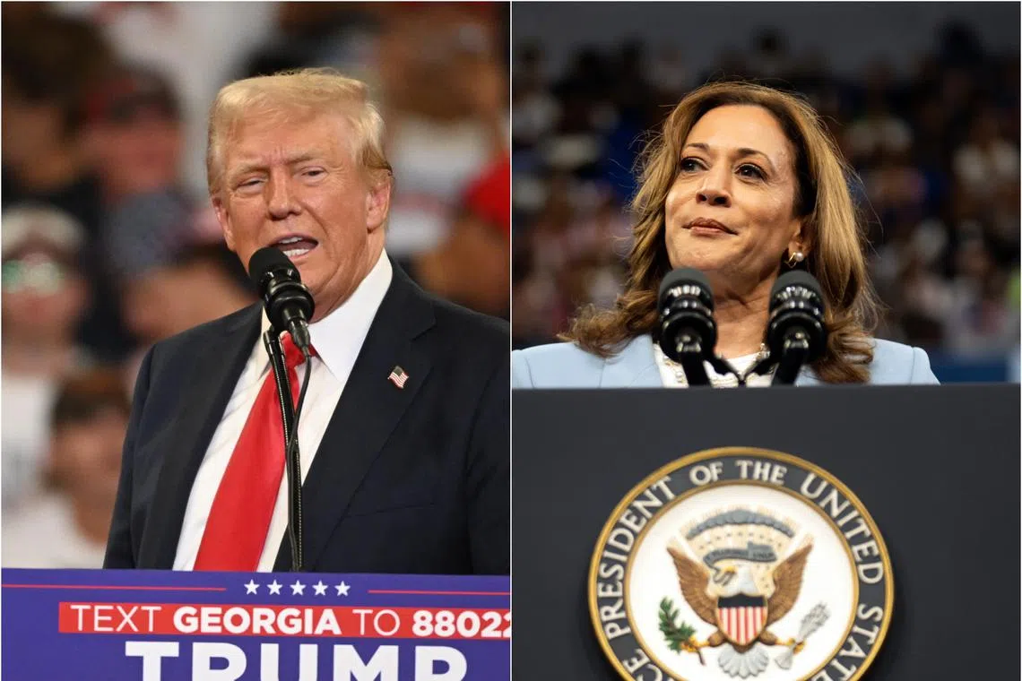 Donald Trump said on Truth Social that Ms Kamala Harris is “afraid to do it” and that he will see her on Sept 4, “or, I won’t see her at all.”