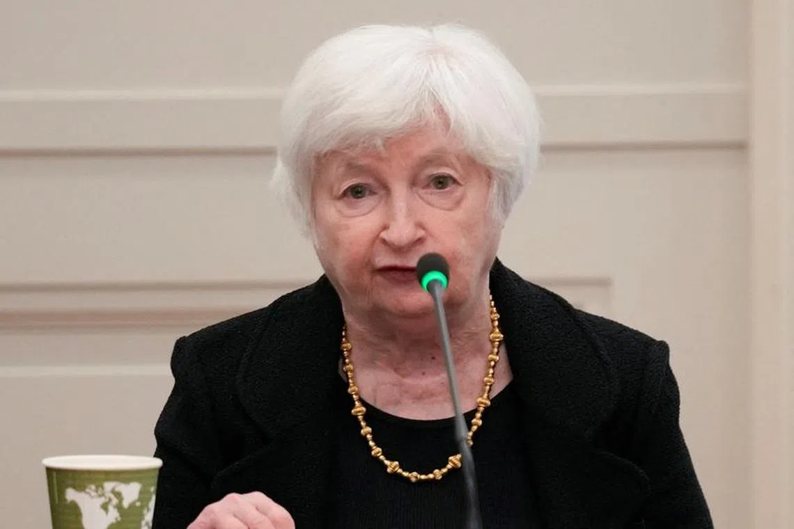 FILE PHOTO: Janet Yellen, United States Secretary of Treasury, participates in global infrastructure and investment forum in New York, Thursday, Sept. 21, 2023. Seth Wenig/Pool via REUTERS/File Photo