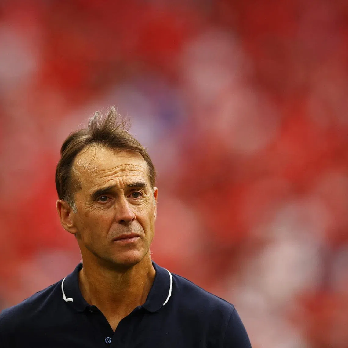 Soccer Football - FIFA World Cup 2026 - Group B - Canada v Qatar - BC Place, Vancouver, Canada - June 18, 2026 Qatar coach Julen Lopetegui reacts at half time REUTERS/Agustin Marcarian