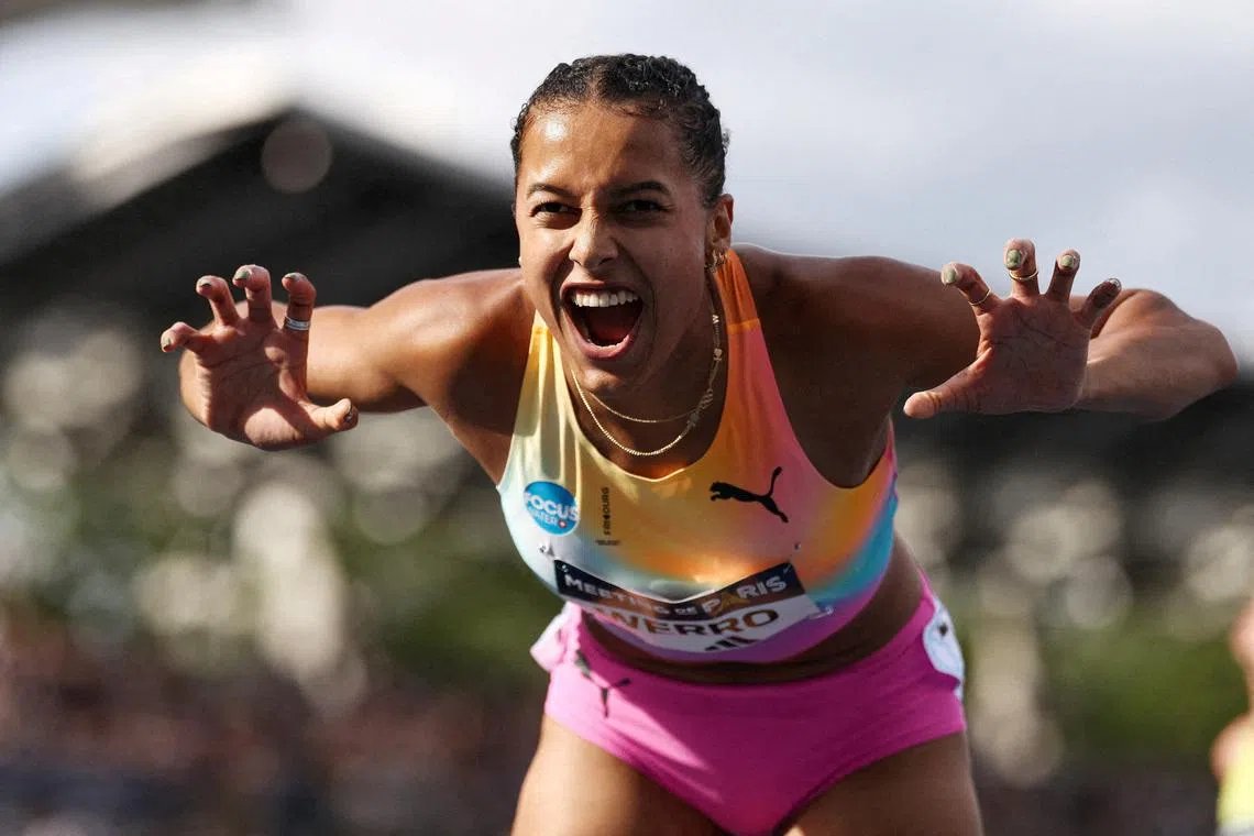 Athletics - Diamond League - Paris - Charlety Stadium, Paris, France - June 28, 2026 Switzerland's Audrey Werro celebrates winning the women's 800m REUTERS/Tom Nicholson