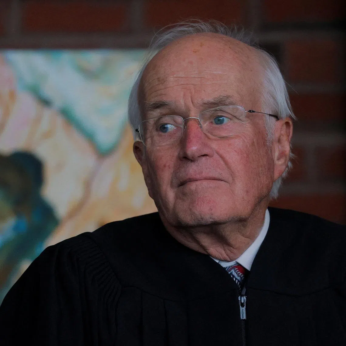 U.S. District Court Judge Nathaniel Gorton attends the Investiture Ceremony for U.S. District Judge Brian Murphy, who blocked the Trump administration for weeks from finalizing the deportation of eight men to South Sudan, at the federal courthouse in Boston, Massachusetts, U.S., September 17, 2025.   REUTERS/Brian Snyder