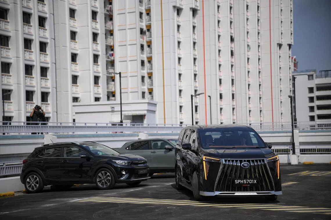 The GAC E9 doing the parking test on Aug 18, 2026.