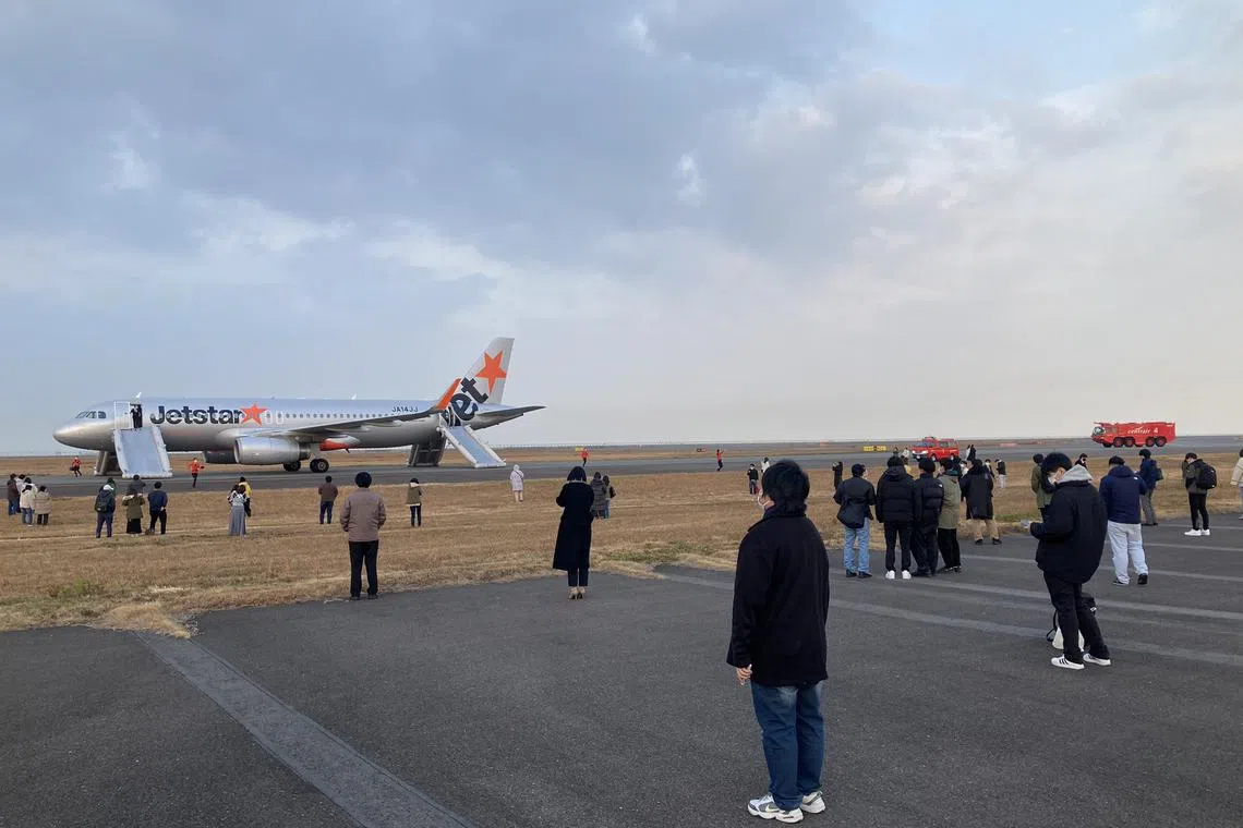 The plane, which had 140 passengers on board, departed from Narita at 6.36am local time.
