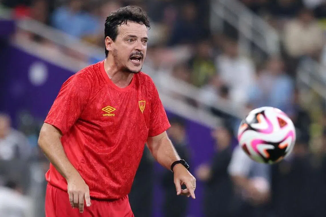 FILE PHOTO: Soccer Football - Club World Cup - Final - Manchester City v Fluminense - King Abdullah Sports City, Jeddah, Saudi Arabia - December 22, 2023 Fluminense coach Fernando Diniz reacts REUTERS/Ahmed Yosri/File Photo