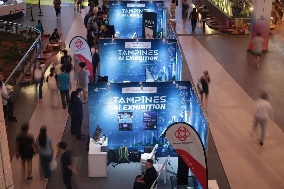 The Tampines AI Exhibition 2026 is being held at One Tampines Hub until June 21.