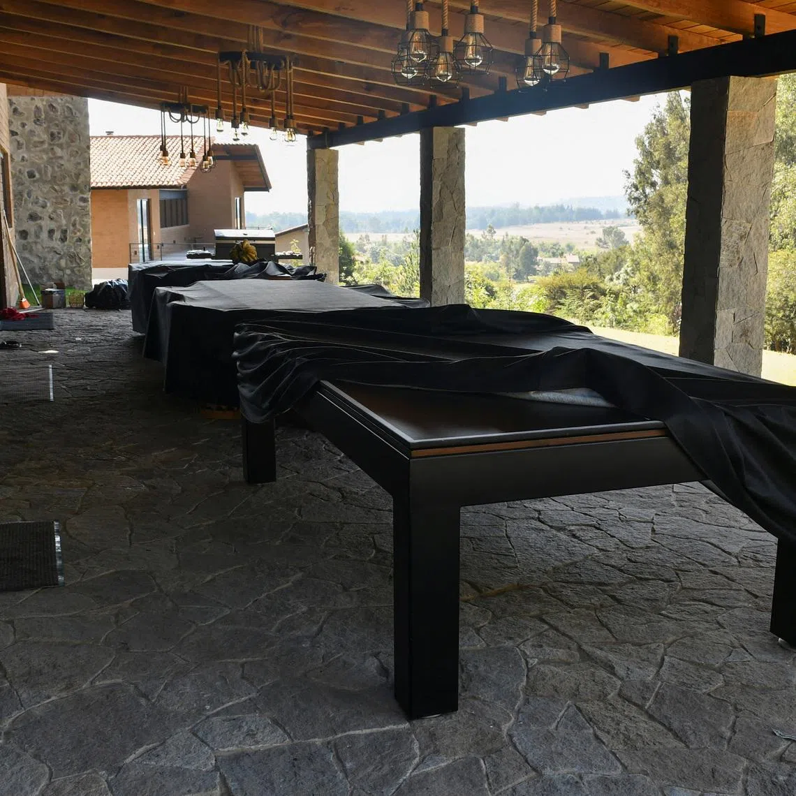 A patio at the house where Mexican drug cartel leader Nemesio Oseguera, better known as 'El Mencho', spent his final hours before he was injured in a military raid and subsequently died while being transported in a helicopter, outside Tapalpa, Mexico, February 24, 2026. REUTERS/Liberto Urena