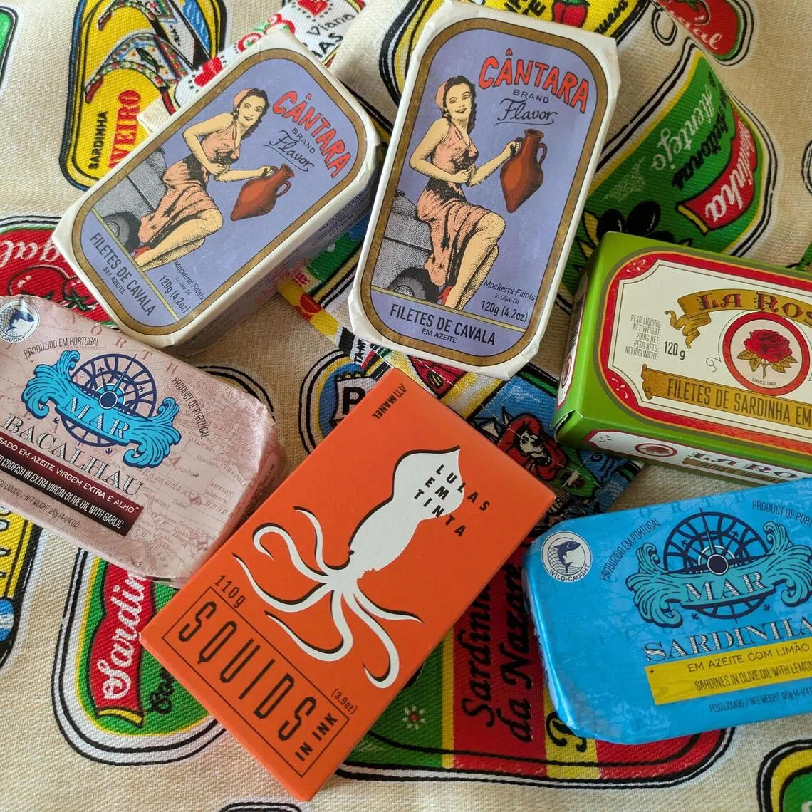 A selection of Portuguese canned fish, retailing between $8 and $15.