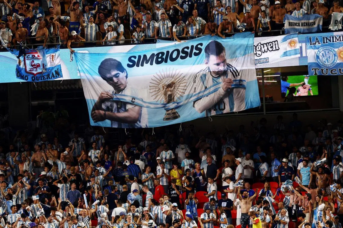 FILE PHOTO: Soccer Football - FIFA World Cup 2026 - Quarter Final - Argentina v Switzerland - Kansas City Stadium, Kansas City, Missouri, U.S. - July 11, 2026 Argentina fans celebrate after the match as Argentina qualify for the semi finals of the World Cup REUTERS/Lee Smith/File Photo