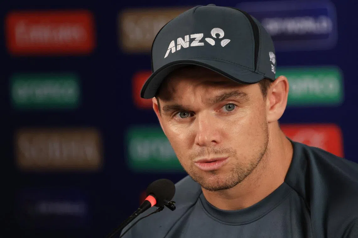 Cricket - ICC Men's Champions Trophy - New Zealand Press Conference - National Stadium, Karachi, Pakistan - February 18, 2025 New Zealand's Tom Latham during press conference REUTERS/Akhtar Soomro/File Photo