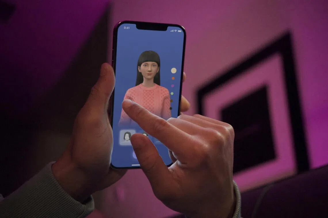 A user interacting with a smartphone app to customise an avatar for a personal artificial intelligence chatbot, known as a Replika.