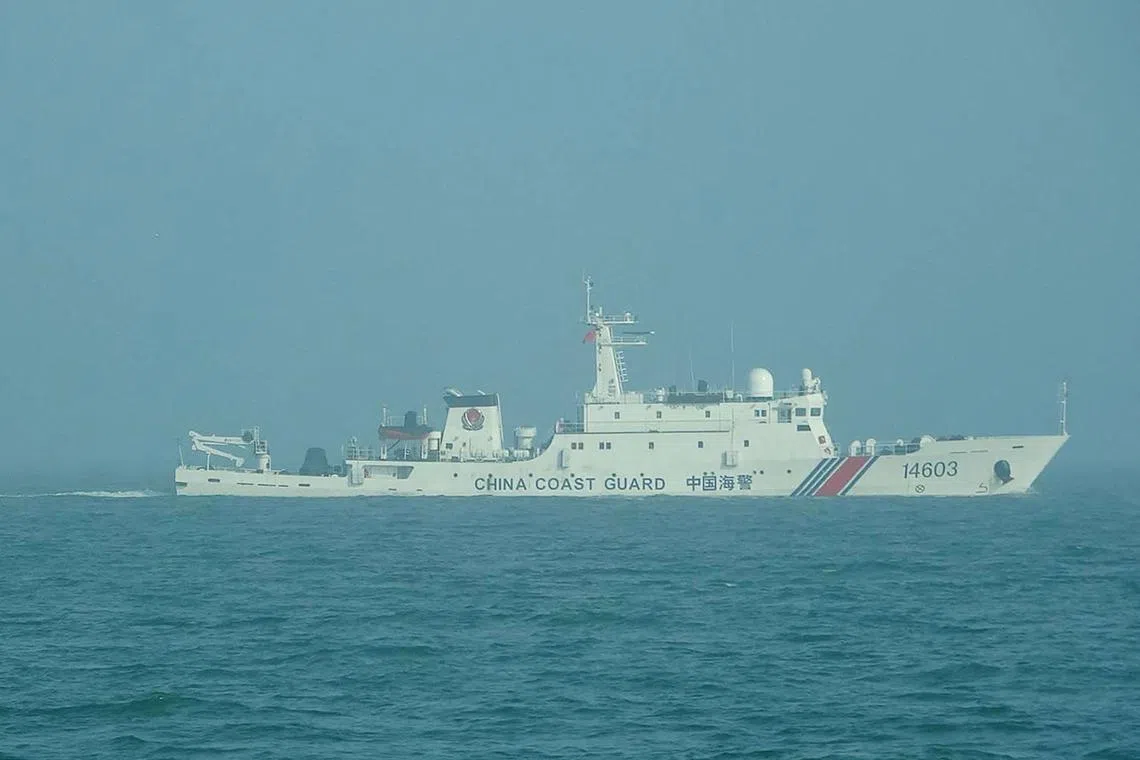 A Chinese Coast Guard ship sailing into the Kinmen waters on May 6.