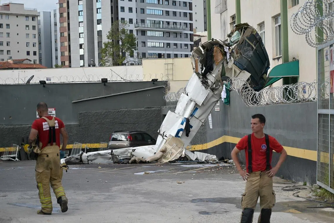 Three killed after small plane crashes into building in southeastern Brazil